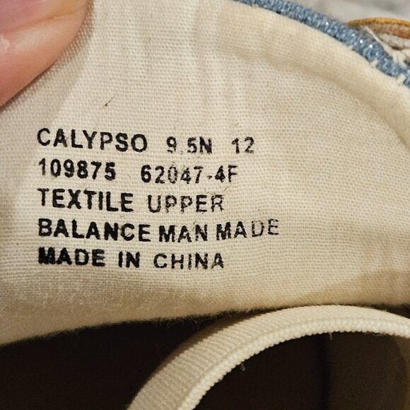 Ros Hommerson Calypso SZ 9.5N Casual Blue & Beige Closed Toe Slip On Deck Shoe - Picture 5 of 9